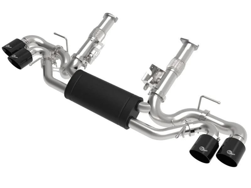 aFe MACH Force-Xp 2-1/2in 304SS Cat-Back 2020 Chevy Corvette (C8) 6.2L - Black Tip - Main Product View