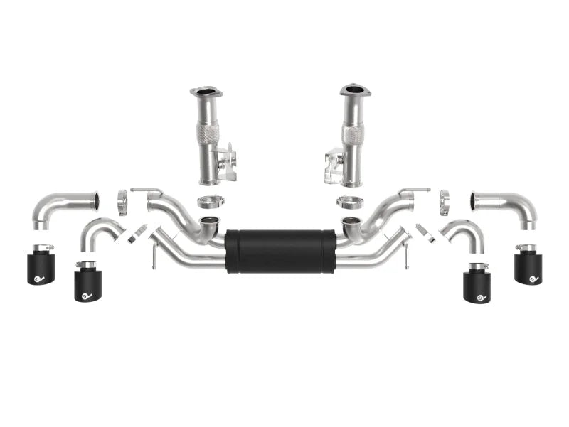 aFe MACH Force-Xp 2-1/2in 304SS Cat-Back 2020 Chevy Corvette (C8) 6.2L - Black Tip - Additional View 6