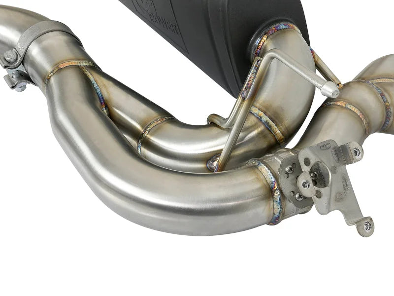 aFe MACH Force-Xp 2-1/2in Stainless Steel Axle Back Exhaust w/CF 15-19 BMW M3/M4 (F80/82/83) - Back View