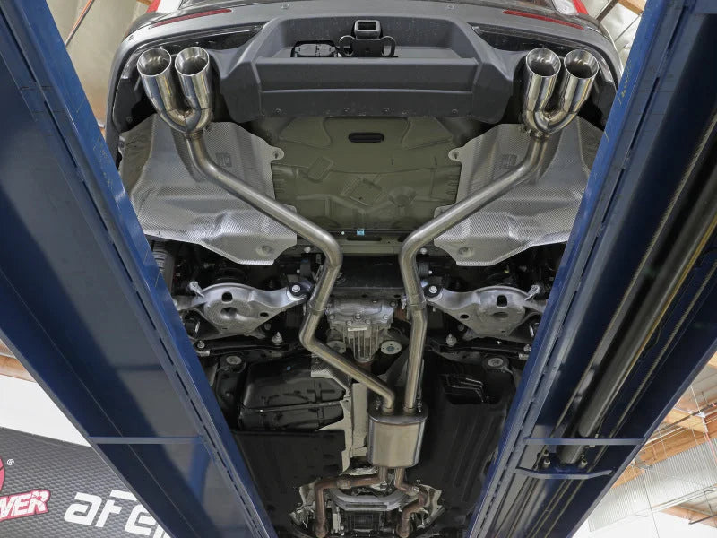 aFe MACH Force-Xp 2.5in. 304 SS C/B Exhaust 20-21 Ford Explorer V6-3.0L - Black Tip - Side View
