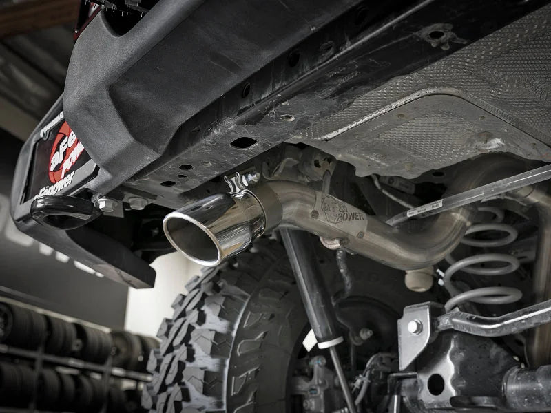 aFe MACH Force-Xp 2.5in 409SS Axle-Back Hi-Tuck Exh Sys w/ Pol Tip 18-20 Jeep Wrangler (JL) V6 3.6L - Back View
