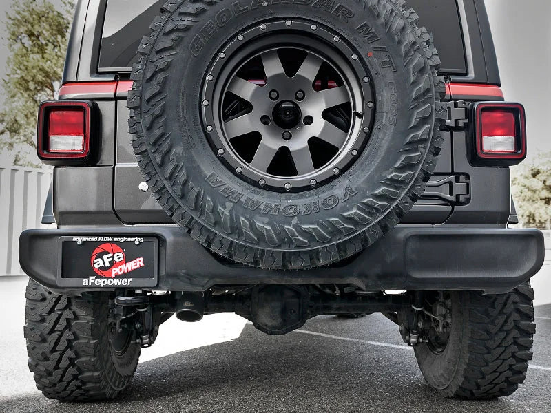 aFe MACH Force-Xp 2.5in 409SS Catback High-Tuck Exhaust 18-21 Jeep (JL) 3.6L 4-Door - Black Tip - Side View