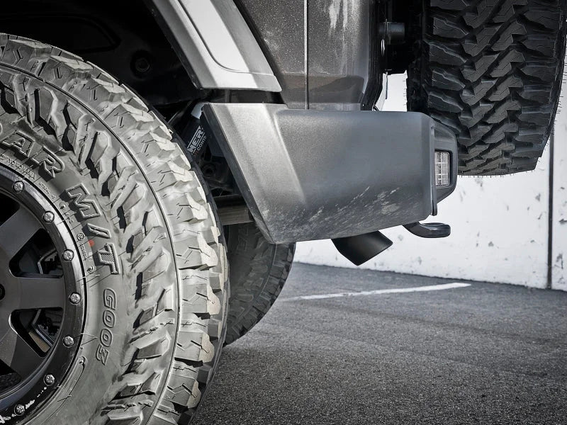 aFe MACH Force-Xp 2.5in 409SS Catback High-Tuck Exhaust 18-21 Jeep (JL) 3.6L 4-Door - Black Tip - Back View