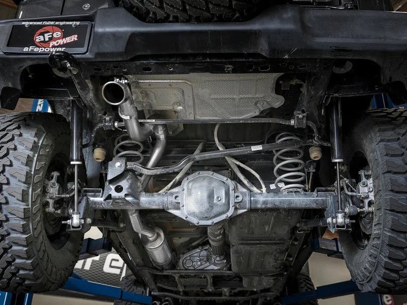 aFe MACH Force-Xp 2.5in Catback High-Tuck Exhaust 18-21 Jeep Wrangler (JL)3.6L 4-Door - Polished Tip - Installation View