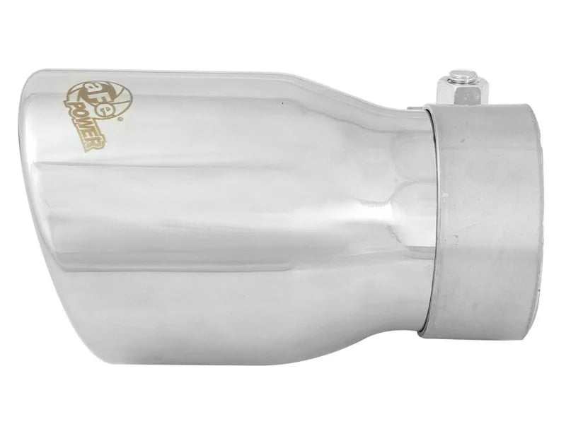 aFe MACH Force-Xp 2.5in Inlet x 3-1/2in Outlet x 6in Length 2.5in 304 Stainless Steel Exhaust Tip - Back View