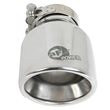 Load image into Gallery viewer, aFe MACH Force-Xp 304 SS Clamp-On Exhaust Tip 2.5in. Inlet / 4in. Outlet / 6in. L - Polished - Side View
