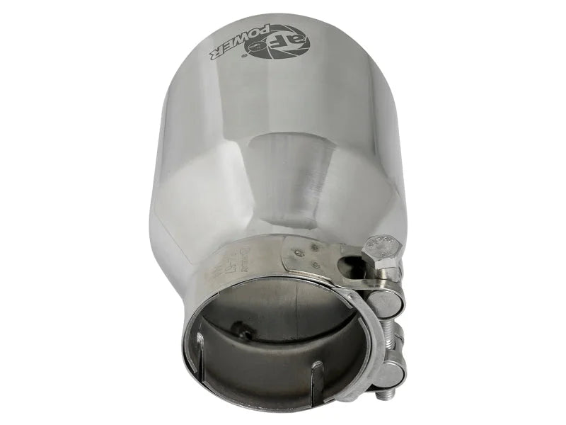 aFe MACH Force-Xp 304 SS Clamp-On Exhaust Tip 2.5in. Inlet / 4in. Outlet / 6in. L - Polished - Additional View 5