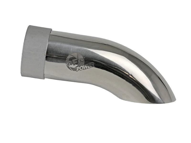 aFe MACH Force-Xp 304 Stainless Steel Clamp-on 2.5in Exhaust Tip - Polished - Side View