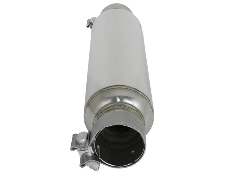 aFe MACH Force-Xp 304 Stainless Steel Resonator 2.5in Inlet/Outlet x 4in Dia x 15in Body x 19in L - Additional View 6