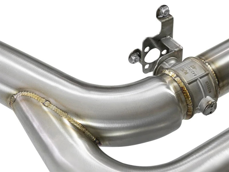 aFe MACH Force-Xp 3.5in. 304 SS C/B Exhaust w/o Muffler 15-18 BMW X5 M V8-4.4L (tt) - Black Tip - Additional View 5
