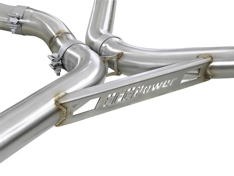 aFe MACH Force-Xp 3.5in. 304 SS C/B Exhaust w/o Muffler 15-18 BMW X5 M V8-4.4L (tt) - Black Tip - Additional View 6