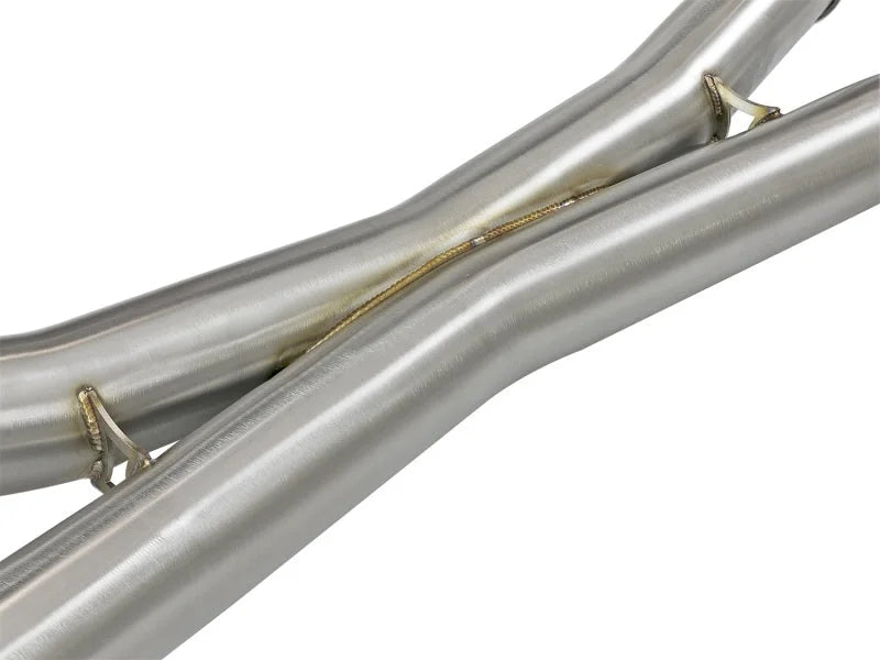 aFe MACH Force-Xp 3.5in 304 SS Cat-Back w/Polished Tips 15-18 BMW X5 M (F85)/X6 M (F86) V8-4.4L S63 - Back View