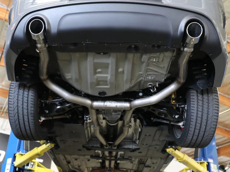 aFe MACH Force-Xp 3in 304 SS Cat-Back Exhaust 15-20 Dodge Charger Hellcat V8-6.2L/6.4L w/o Muffler - Side View