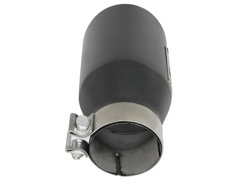 aFe MACH Force-Xp 3in 304 SS Metallic Black Exhaust Tip 3in In x 4-1/2in Out x 9in L Clamp-On Right - Installation View