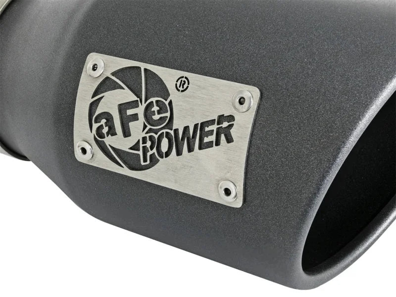 aFe MACH Force-Xp 3in 304 SS Metallic Black Exhaust Tip 3in In x 4-1/2in Out x 9in L Clamp-On Right - Additional View 5