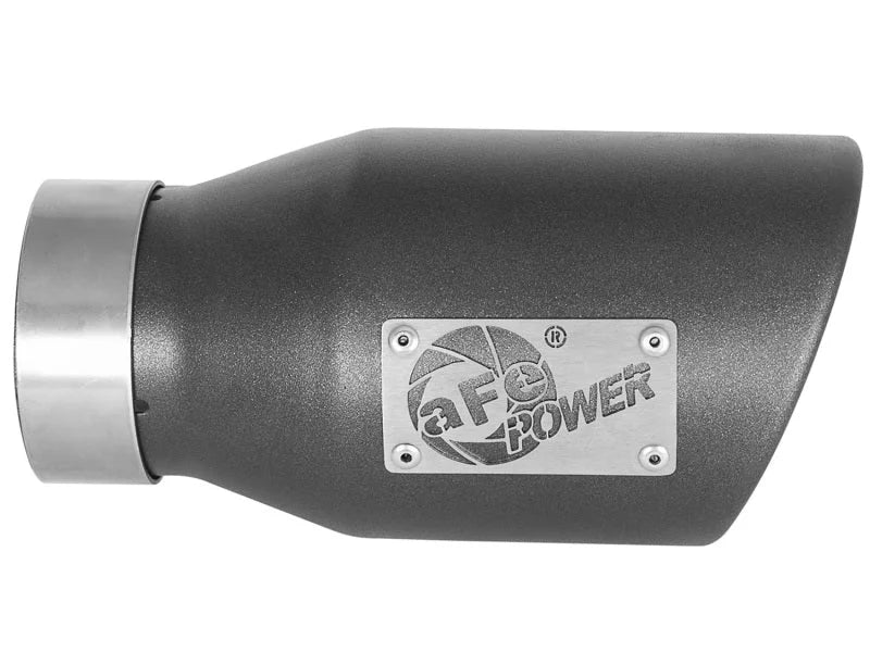 aFe MACH Force-Xp 3in 304 SS Metallic Black Exhaust Tip 3in In x 4-1/2in Out x 9in L Clamp-On Right - Additional View 6