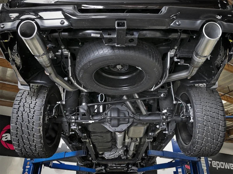 aFe MACH Force-Xp 3in 409 SS Cat-Back Exhaust 2019 RAM 1500 V8-5.7L w/ Polished Tip - Side View