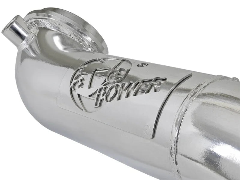 aFe MACH Force-Xp 3in 409 Stainless Steel Down-Pipe 11-15 GM Diesel Trucks LML V8 6.6L (td) - Side View