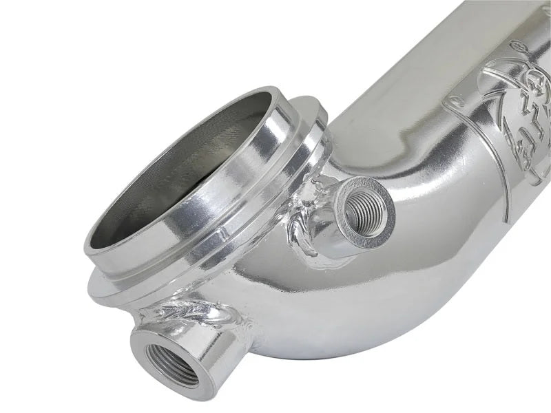 aFe MACH Force-Xp 3in 409 Stainless Steel Down-Pipe 11-15 GM Diesel Trucks LML V8 6.6L (td) - Back View