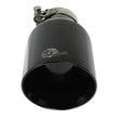 Load image into Gallery viewer, aFe MACH Force-Xp 409 SS Clamp-On Exhaust Tip 2.5in. Inlet / 4.5in. Outlet / 9in. L - Black - Side View