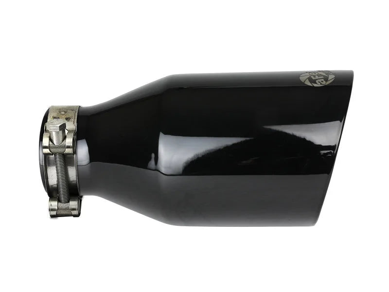 aFe MACH Force-Xp 409 SS Clamp-On Exhaust Tip 2.5in. Inlet / 4.5in. Outlet / 9in. L - Black - Additional View 5