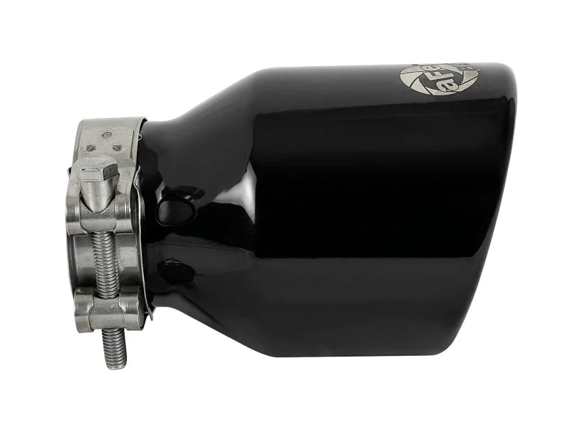 aFe MACH Force-Xp 409 SS Clamp-On Exhaust Tip 2.5in. Inlet / 4in. Outlet / 6in. L - Black - Installation View