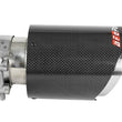 Load image into Gallery viewer, aFe MACH Force-Xp 409 SS Clamp-On Exhaust Tip 2.5in. Inlet / 4in. Outlet / 7in. L - Carbon - Installation View