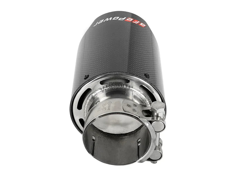 aFe MACH Force-Xp 409 SS Clamp-On Exhaust Tip 2.5in. Inlet / 4in. Outlet / 7in. L - Carbon - Additional View 5