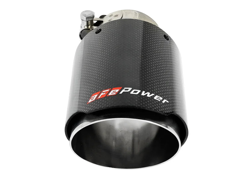 aFe MACH Force-Xp 409 SS Clamp-On Exhaust Tip 2.5in. Inlet / 4in. Outlet / 7in. L - Carbon - Additional View 6