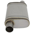 Load image into Gallery viewer, aFe MACH Force-Xp 409 SS Muffler 2.5in Offset Inlet/2.5in Offset Outlet 14in L x 9in W x 4in H Body - Installation View