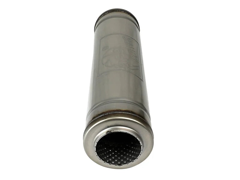 aFe MACH Force-Xp 409 SS Muffler 3in Center/Center 18in L X 5in Dia - Round Body - Additional View 5