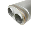 Load image into Gallery viewer, aFe MACH Force-Xp 409 SS Muffler 3in Dual Inlet/Dual Outlet 5in H x 8in W x 18in L - Oval Body - Side View