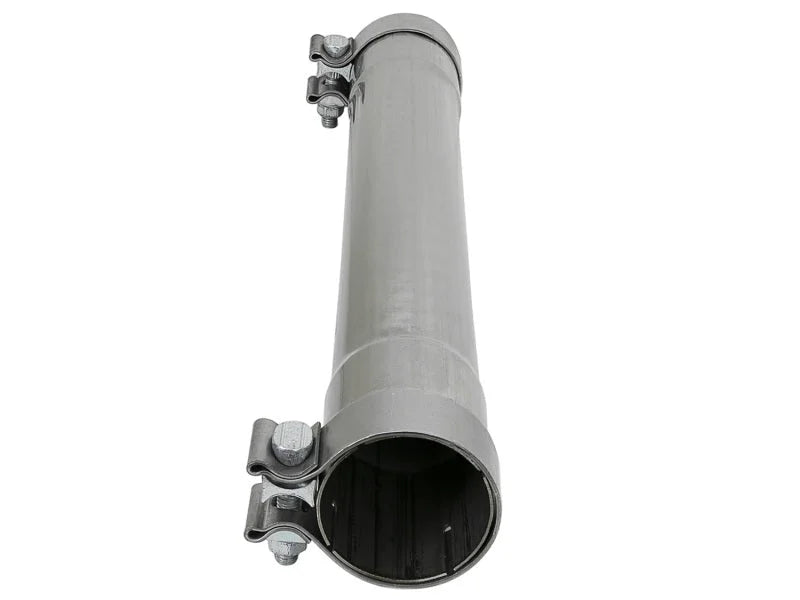 aFe MACH Force-Xp 409 SS Muffler Pipe 2.5in. Inlet/Outlet / 14in. Body / 20in. Length - Side View