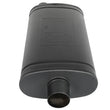 Load image into Gallery viewer, aFe MACH Force-Xp 409 SS Muffler w/ Black Finish 3in Center/Offset 22in L x 11in x 5in - Oval Body - Side View
