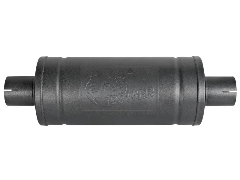 aFe MACH Force-Xp 409 SS Muffler w/ Black finish 2-1/2in Inlet & Oulet 14in x 16in Diameter - Additional View 5