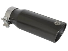 Load image into Gallery viewer, aFe MACH Force-Xp 409 Stainless Steel Clamp-on Exhaust Tip 3in Inlet 4in Outlet - Black - Main Product View