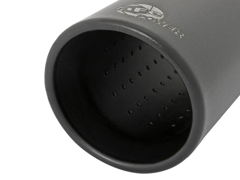 aFe MACH Force-Xp 409 Stainless Steel Clamp-on Exhaust Tip 3in Inlet 4in Outlet - Black - Detail View
