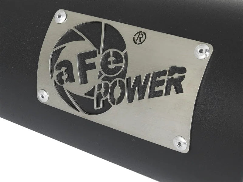 aFe MACH Force-Xp 409 Stainless Steel Exhaust Tip 3.5 In x 4.5in Out x 12in L Clamp-On - Back View
