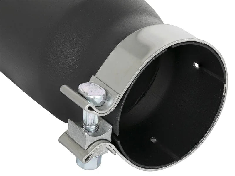 aFe MACH Force-Xp 409 Stainless Steel Exhaust Tip 3.5 In x 4.5in Out x 12in L Clamp-On - Installation View