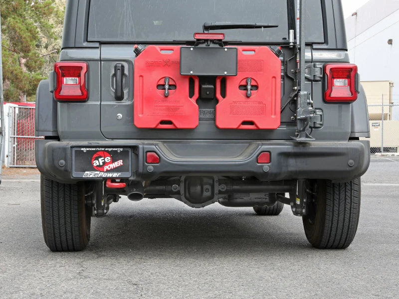 aFe MACH Force-Xp Axle-Back Exhaust System w/Black Tip 18-20 Jeep Wrangler L4-2.0T / V6-3.6L - Installation View