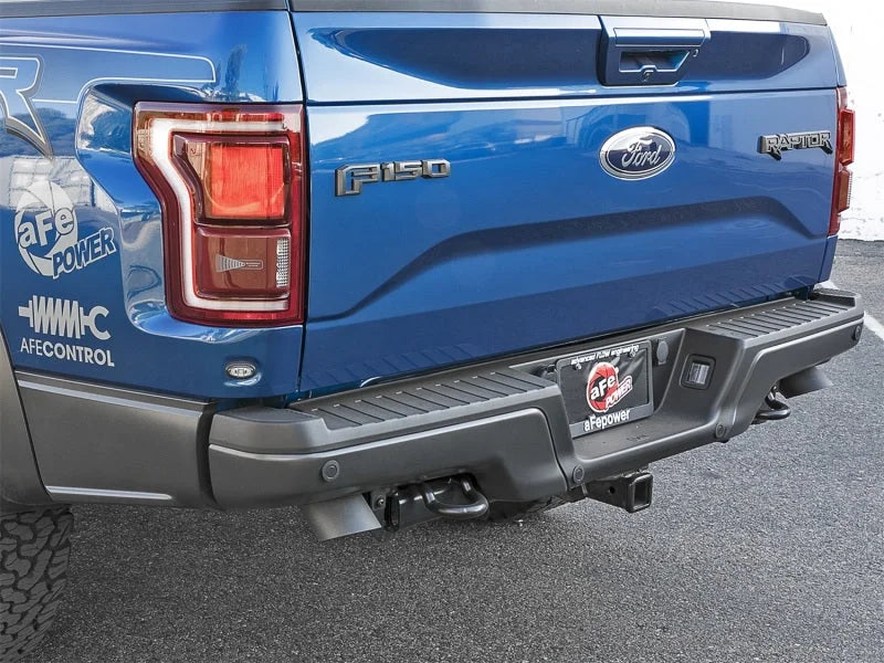 aFe MACH Force-Xp Cat-Back Exhaust w/Dual Hi-Tuck Tips Black 17-18 Ford F-150 Raptor V6-3.5L (tt) - Installation View