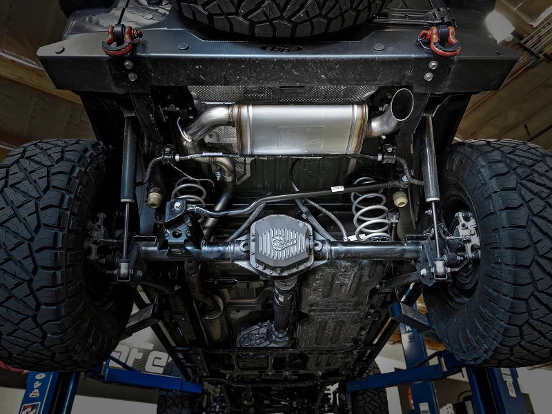 aFe MACH Force-Xp Hi-Tuck 3in 409 SS 18-20 Jeep Wrangler JL 2.0/3.6 Axle-Back Exhaust - Back View