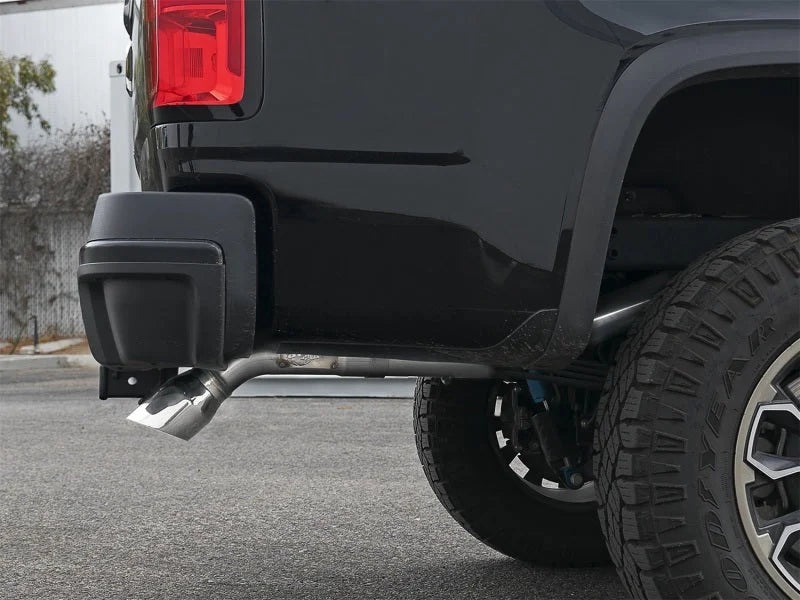 aFe MACH Force-Xp Hi-Tuck 3in. 409 SS C/B Exhaust 15-18 GM Colorado L4-2.5L/V6-3.6L - Polished Tip - Side View