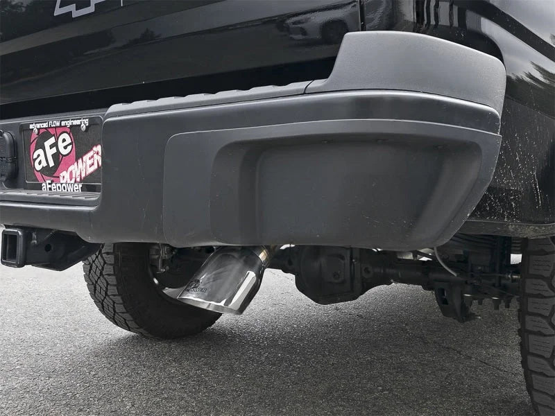 aFe MACH Force-Xp Hi-Tuck 3in. 409 SS C/B Exhaust 15-18 GM Colorado L4-2.5L/V6-3.6L - Polished Tip - Back View