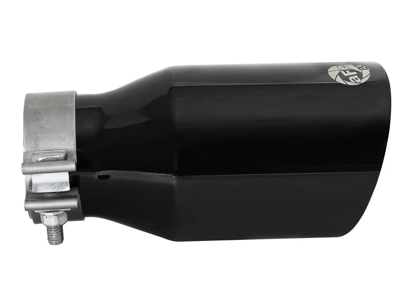 aFe MACH Force-Xp Univ 304 SS Double-Wall Clamp-On Exhaust Tip - Black - 3in Inlet - 4.5in Outlet - Installation View