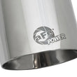 Load image into Gallery viewer, aFe MACH Force-Xp Univ 304 SS Double-Wall Clamp-On Exhaust Tip - Polished - 3in Inlet - 4.5in Outlet - Back View