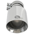 Load image into Gallery viewer, aFe MACH Force-Xp Univ 304 SS Double-Wall Clamp-On Exhaust Tip - Polished - 3in Inlet - 4.5in Outlet - Installation View
