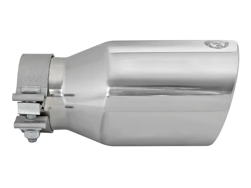 aFe MACH Force-Xp Univ 304 SS Double-Wall Clamp-On Exhaust Tip - Polished - 3in Inlet - 4.5in Outlet - Additional View 5