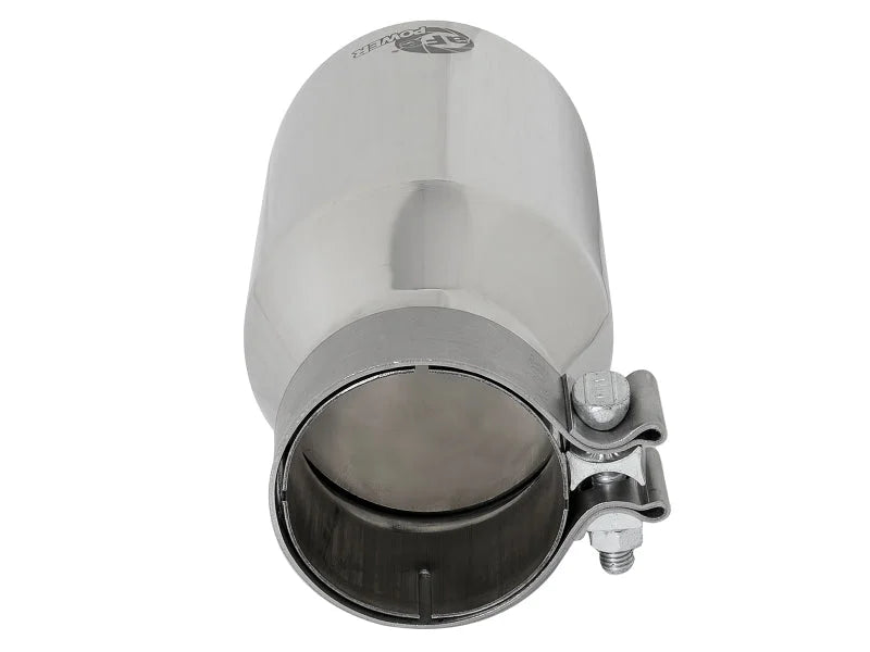 aFe MACH Force-Xp Univ 304 SS Double-Wall Clamp-On Exhaust Tip - Polished - 3in Inlet - 4.5in Outlet - Additional View 6