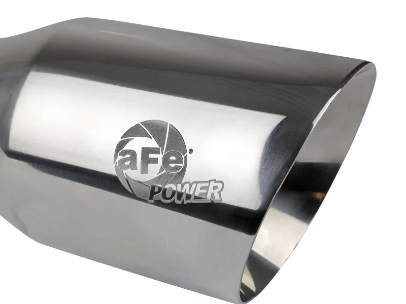 aFe MACH Force-Xp Univ 304 SS Double-Wall Clamp-On Exhaust Tip - Polished - 3in Inlet - 4.5in Outlet - Installation View